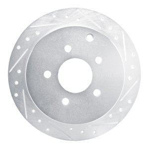 Buick Rendezvous Brake Rotor (1) - Rear Right - R1 Concepts - Drilled & Slotted - Silver - `01-`07